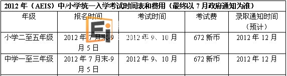 新加坡AEIS中小学入学