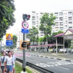 新加坡留学 小学竖起车速限制告示牌和指示灯