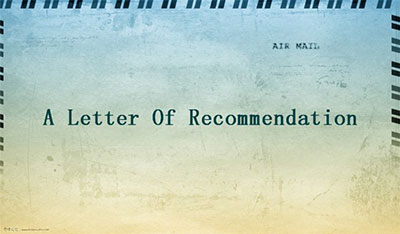 美国留学推荐信