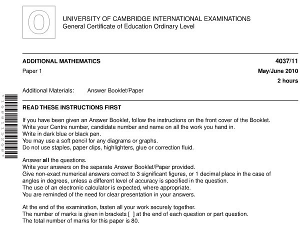 新加坡O水准试卷